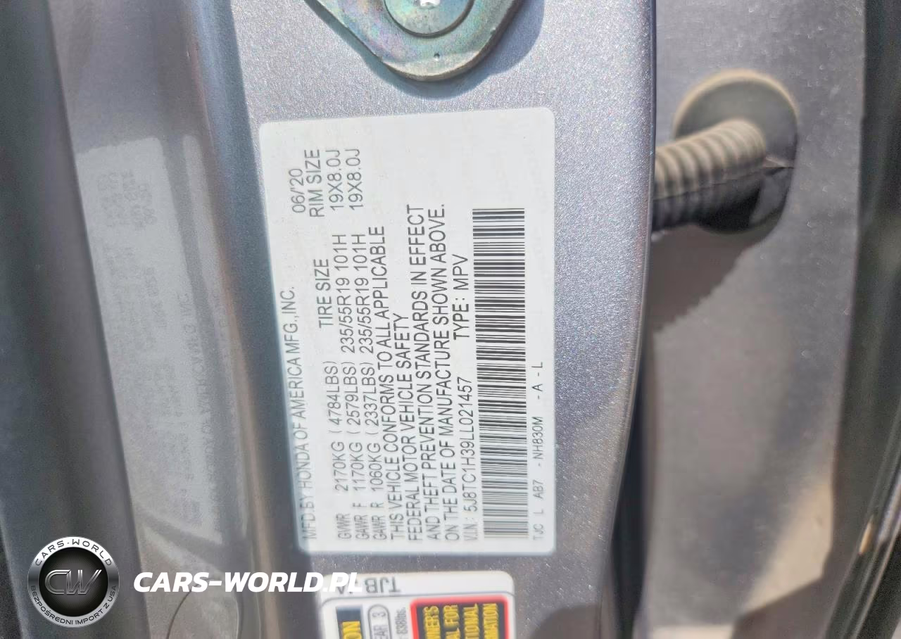 2020 Acura Rdx VIN:5J8TC1H39LL021457 - 12