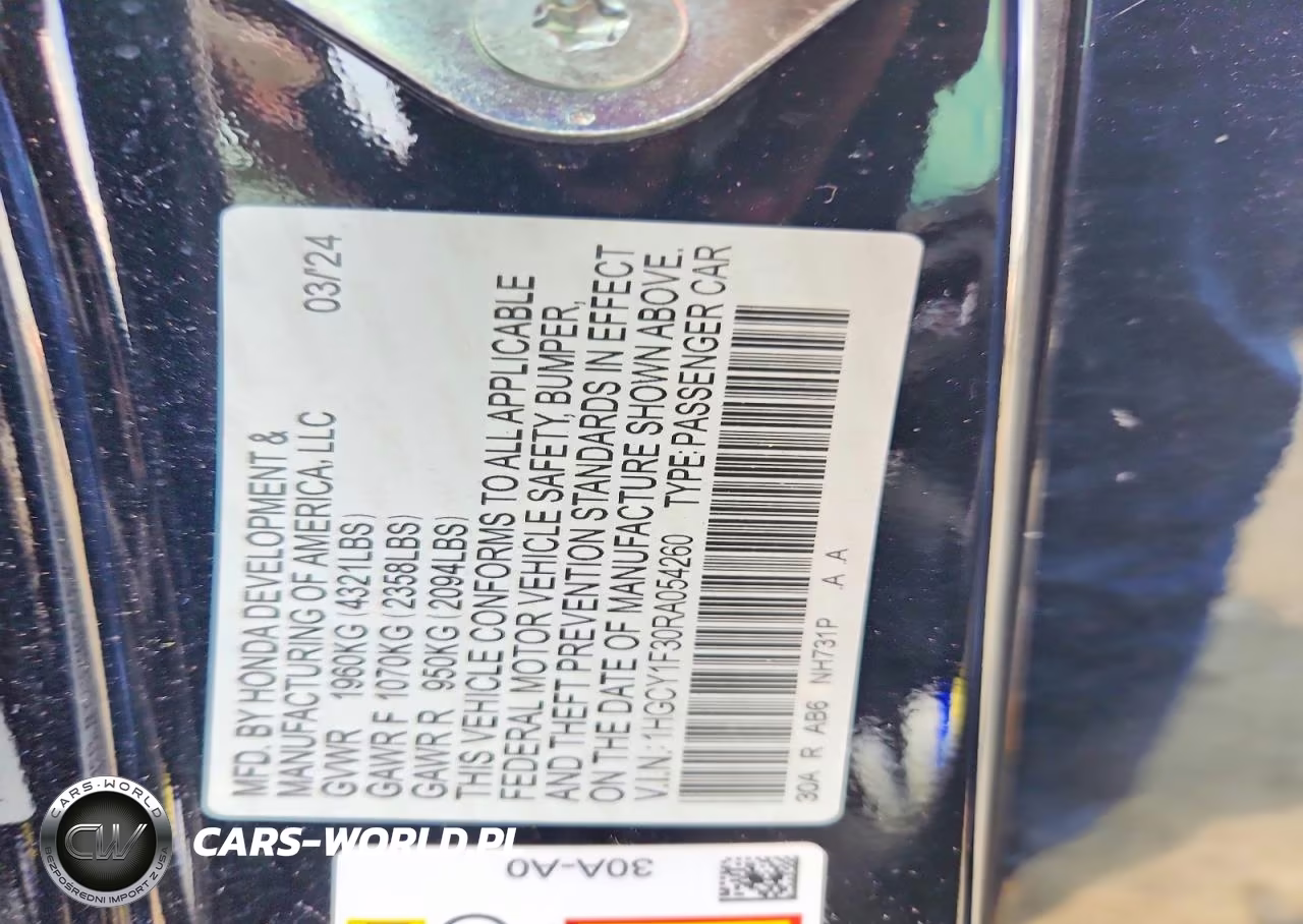 2024 Honda Accord Ex VIN:1HGCY1F30RA054260 - 13