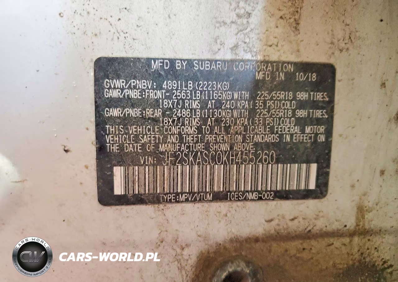 2019 Subaru Forester Limited VIN:JF2SKASC0KH455260 - 12