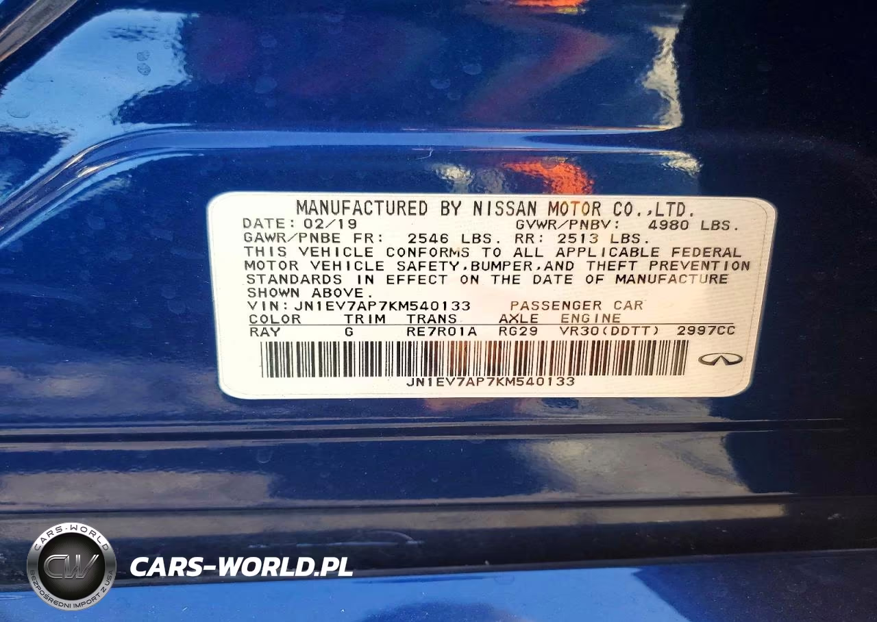 2019 Infiniti Q50 3.0T Sport VIN:JN1EV7AP7KM540133 - 12