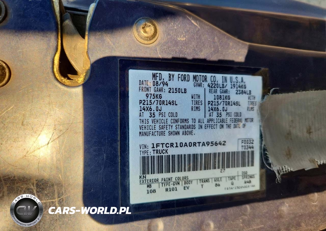 1994 Ford Ranger Xl VIN:1FTCR10A0RTA95642 - 13