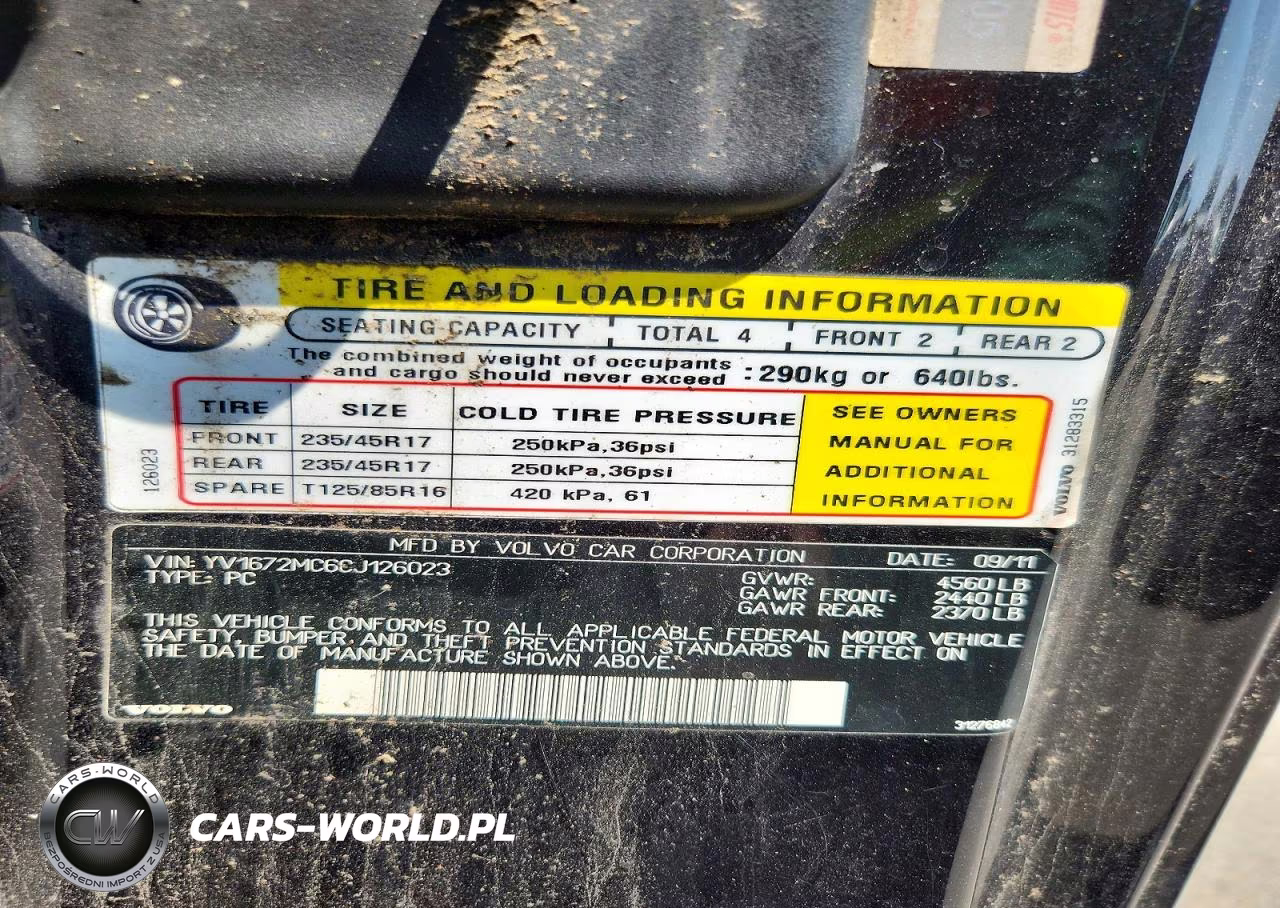 2012 Volvo C70 T5 VIN:YV1672MC6CJ126023 - 12