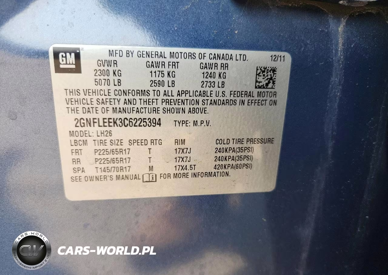 2012 Chevrolet Equinox Lt VIN:2GNFLEEK3C6225394 - 13