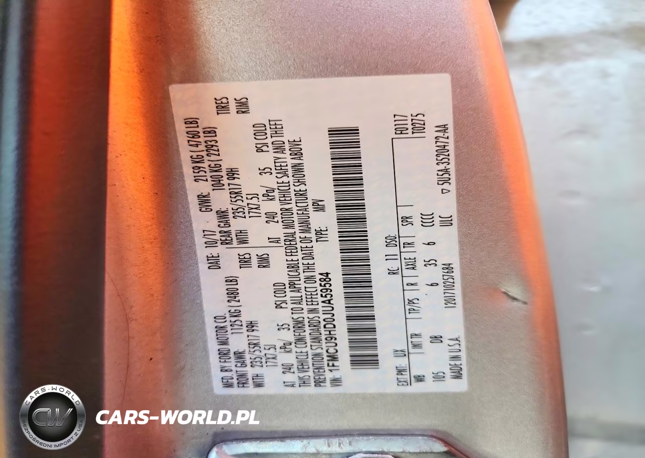 2018 Ford Escape Sel VIN:1FMCU9HD0JUA59584 - 14