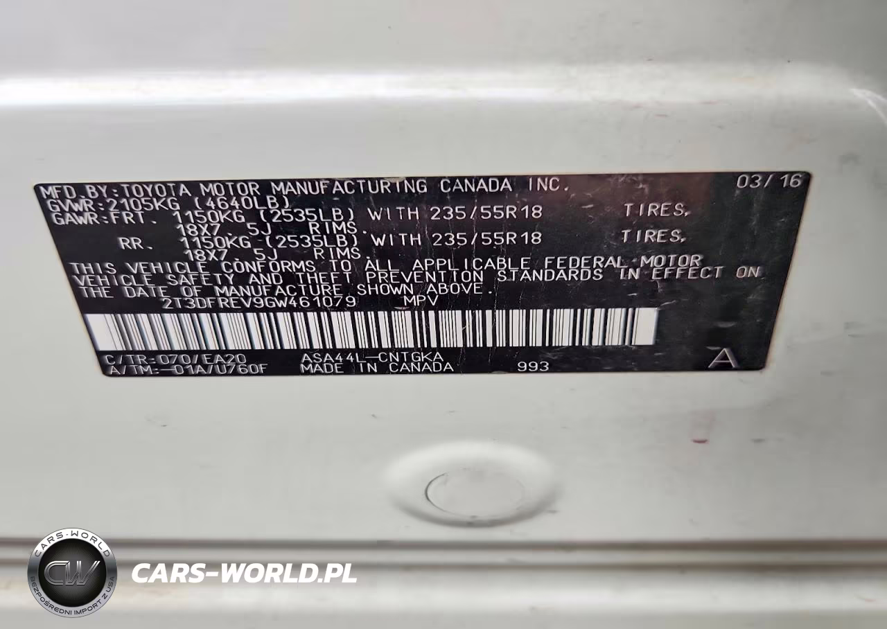 2016 Toyota Rav4 Limited VIN:2T3DFREV9GW461079 - 13