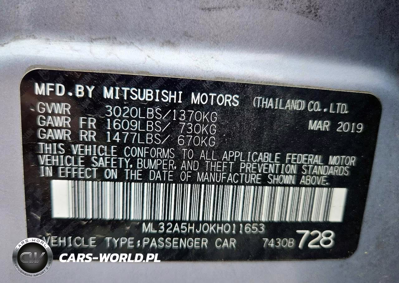 2019 Mitsubishi Mirage Le VIN:ML32A5HJ0KH011653 - 12