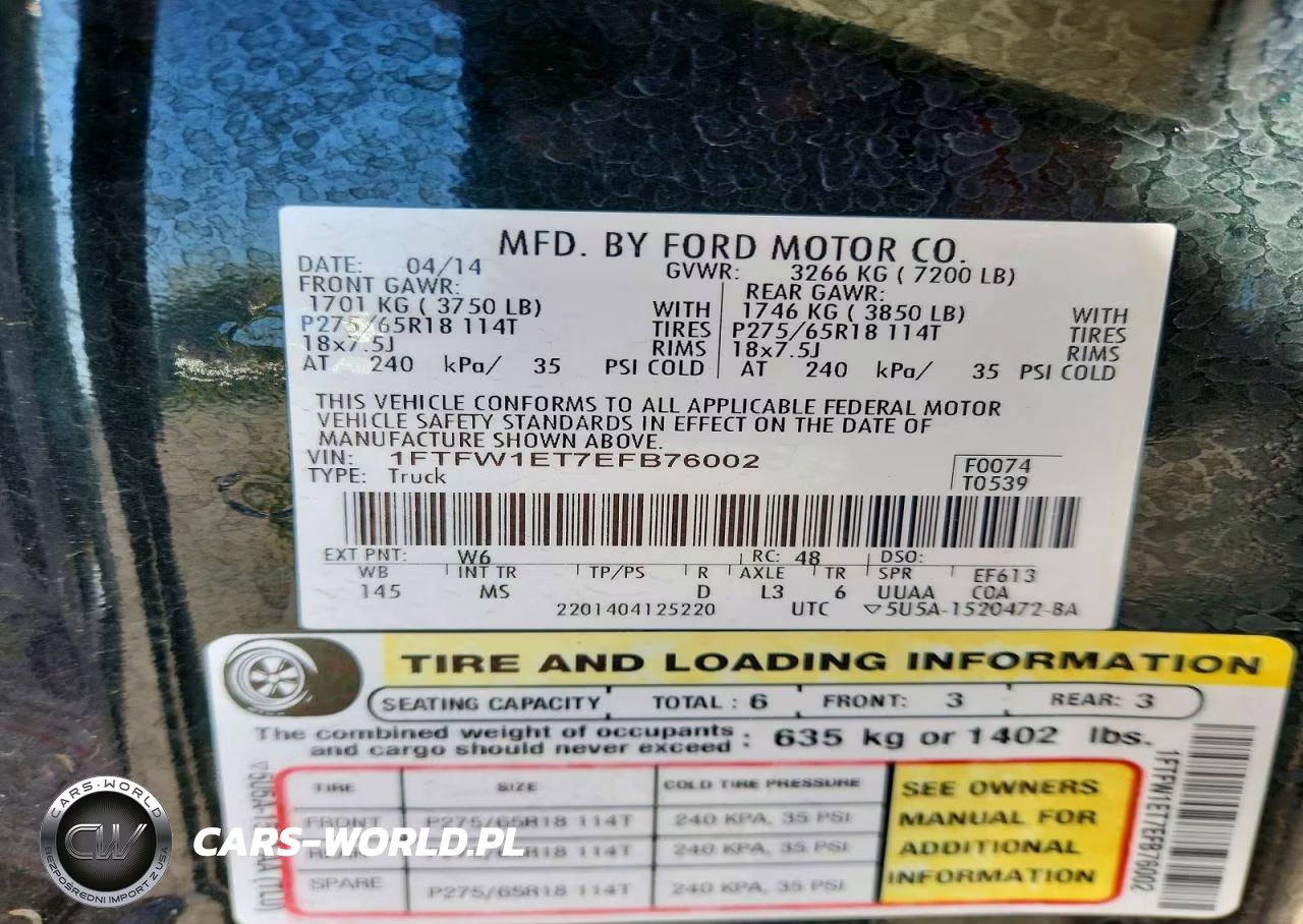 2014 Ford F150 Supercrew VIN:1FTFW1ET7EFB76002 - 12