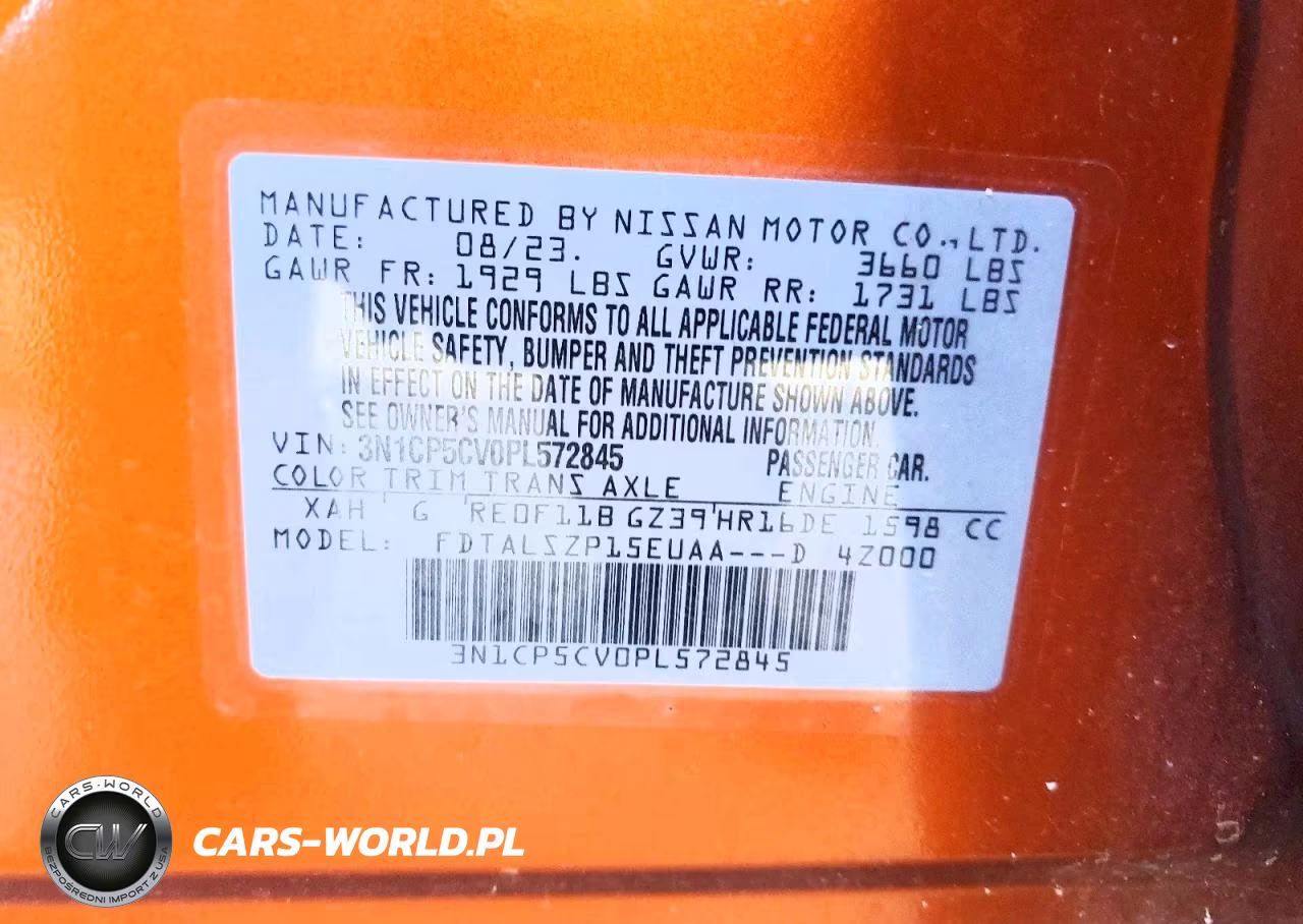 2023 Nissan Kicks Sv VIN:3N1CP5CV0PL572845 - 13