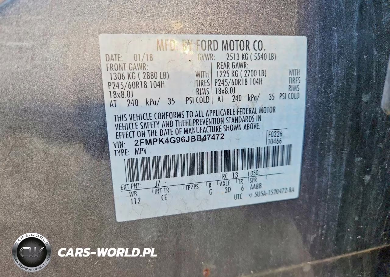 2018 Ford Edge Se VIN:2FMPK4G96JBB47472 - 13