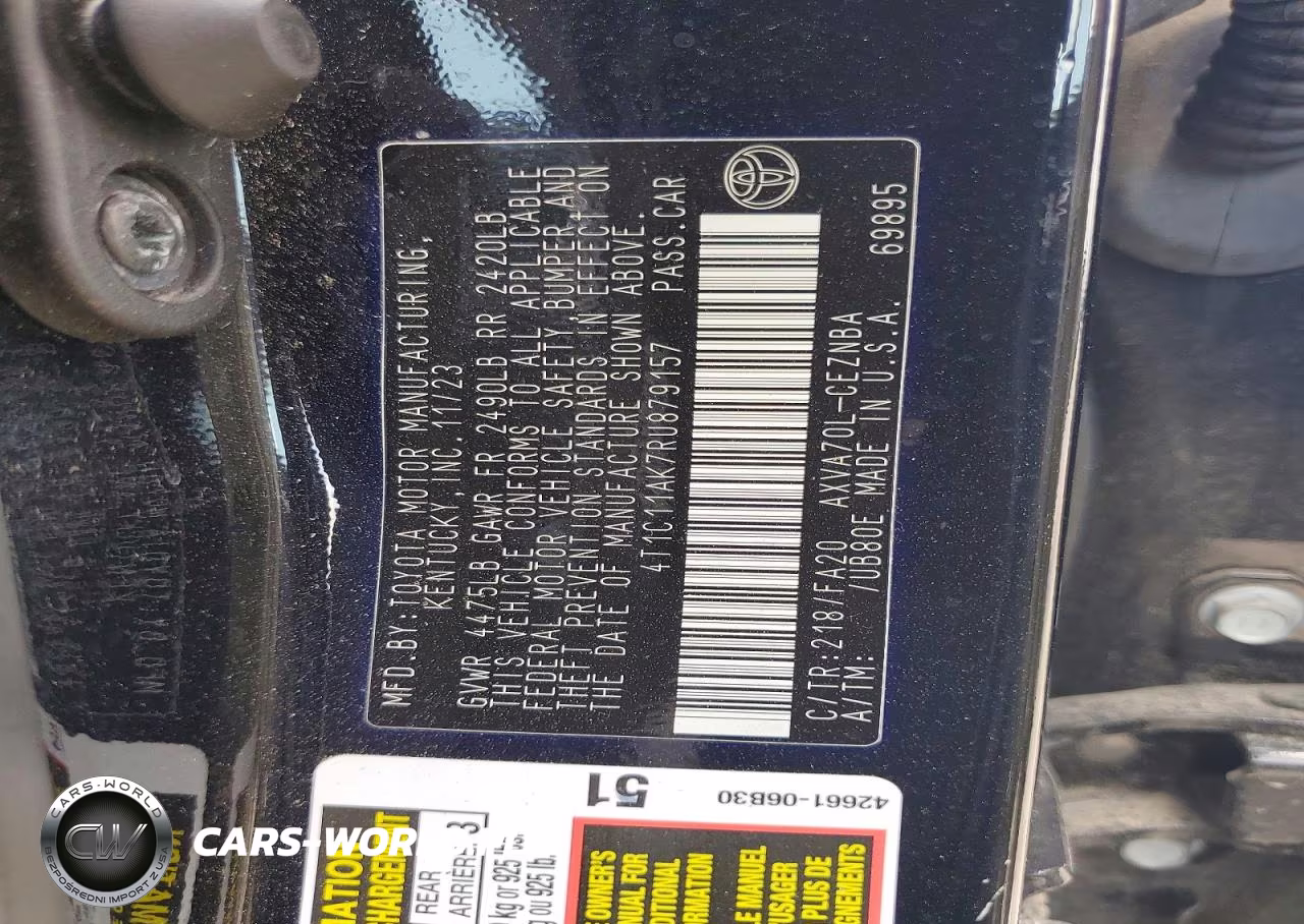 2024 Toyota Camry Le VIN:4T1C11AK7RU879157 - 12