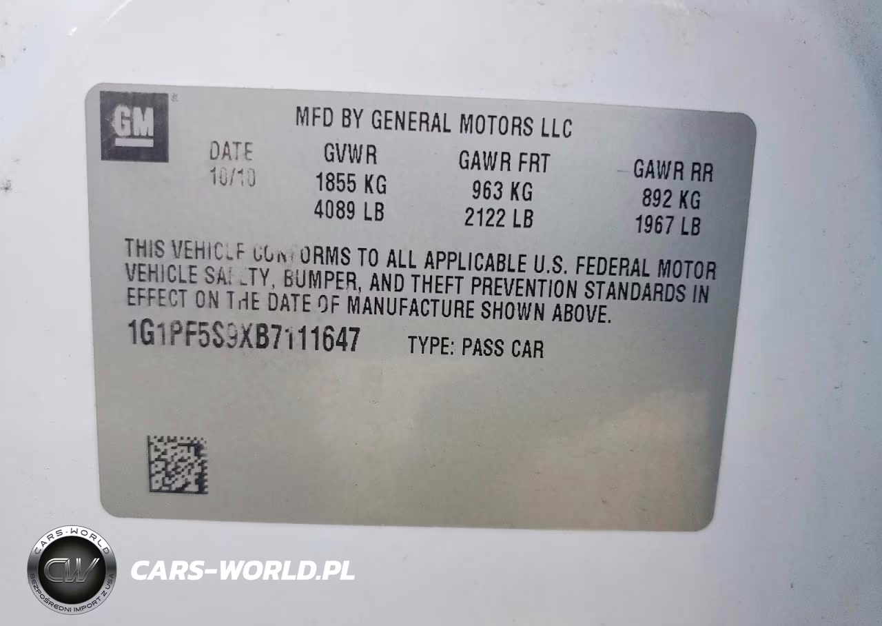 2011 Chevrolet Cruze Lt VIN:1G1PF5S9XB7111647 - 12