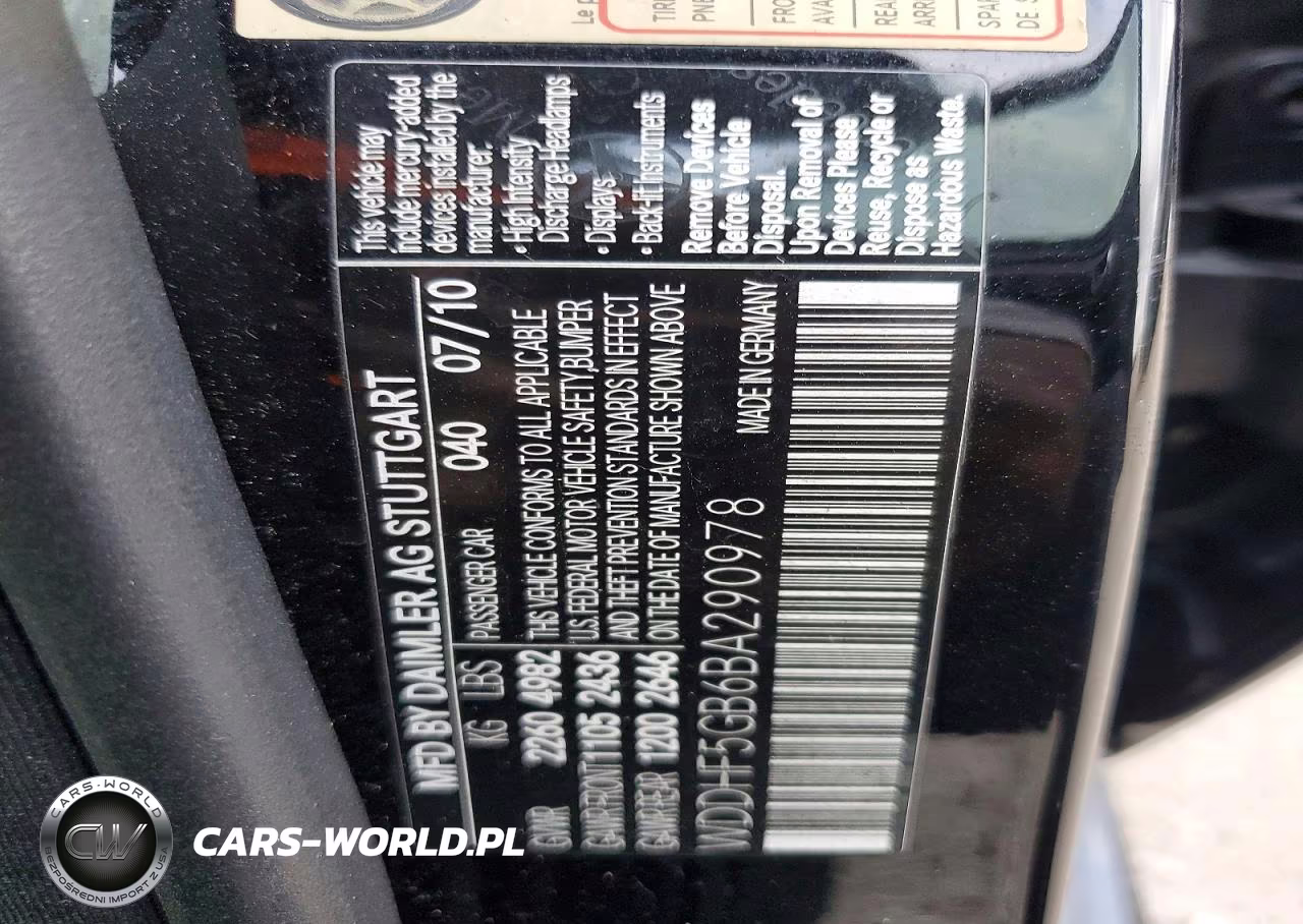 2011 Mercedes-Benz E 350 VIN:WDDHF5GB6BA290978 - 12