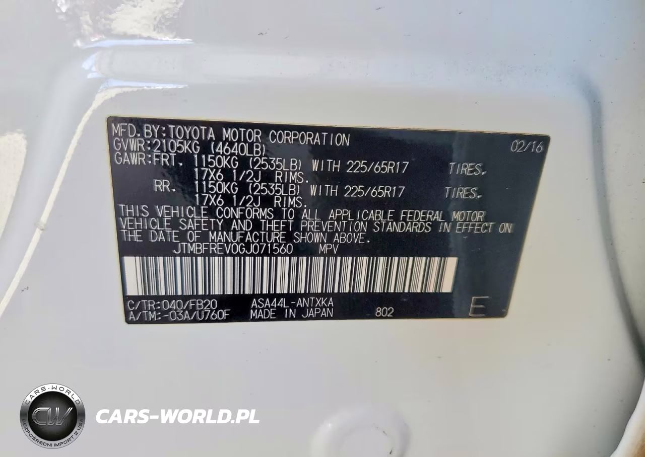 2016 Toyota Rav4 Le VIN:JTMBFREV0GJ071560 - 12