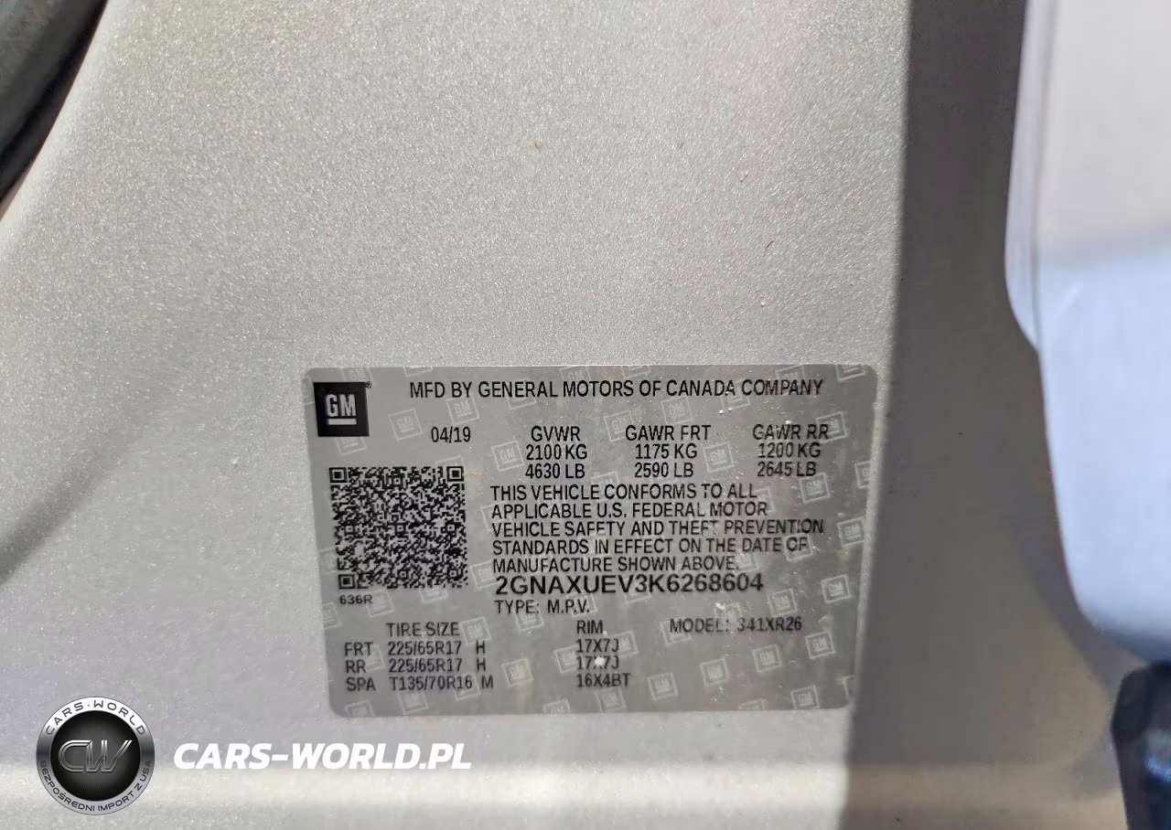 2019 Chevrolet Equinox Lt VIN:2GNAXUEV3K6268604 - 14