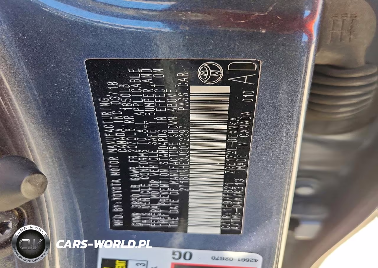 2018 Toyota Corolla Le VIN:2T1BURHE3JC072397 - 12