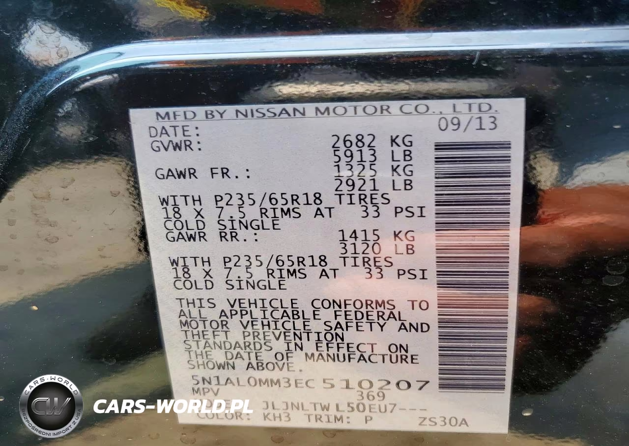 2014 Infiniti Qx60 Base VIN:5N1AL0MM3EC510207 - 13