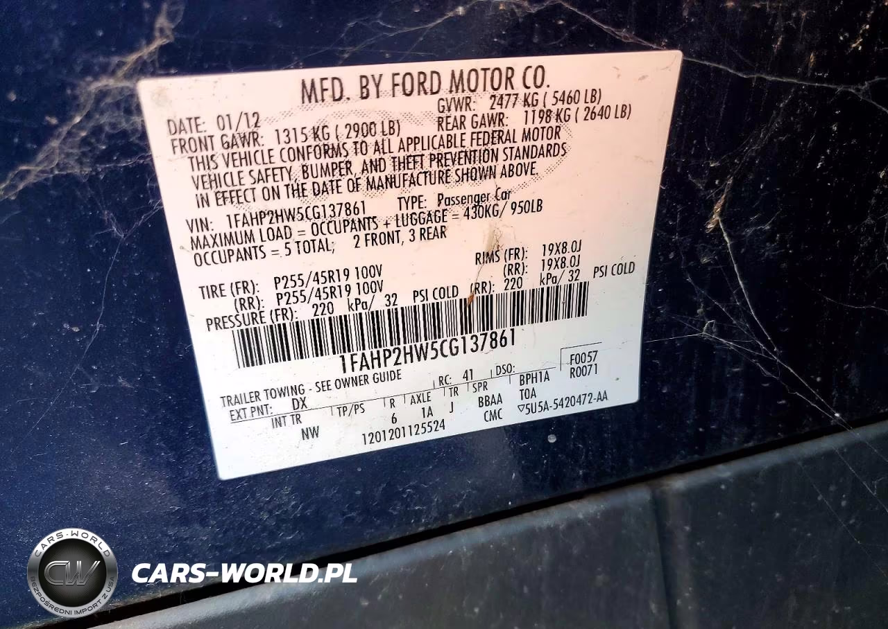 2012 Ford Taurus Sel VIN:1FAHP2HW5CG137861 - 12