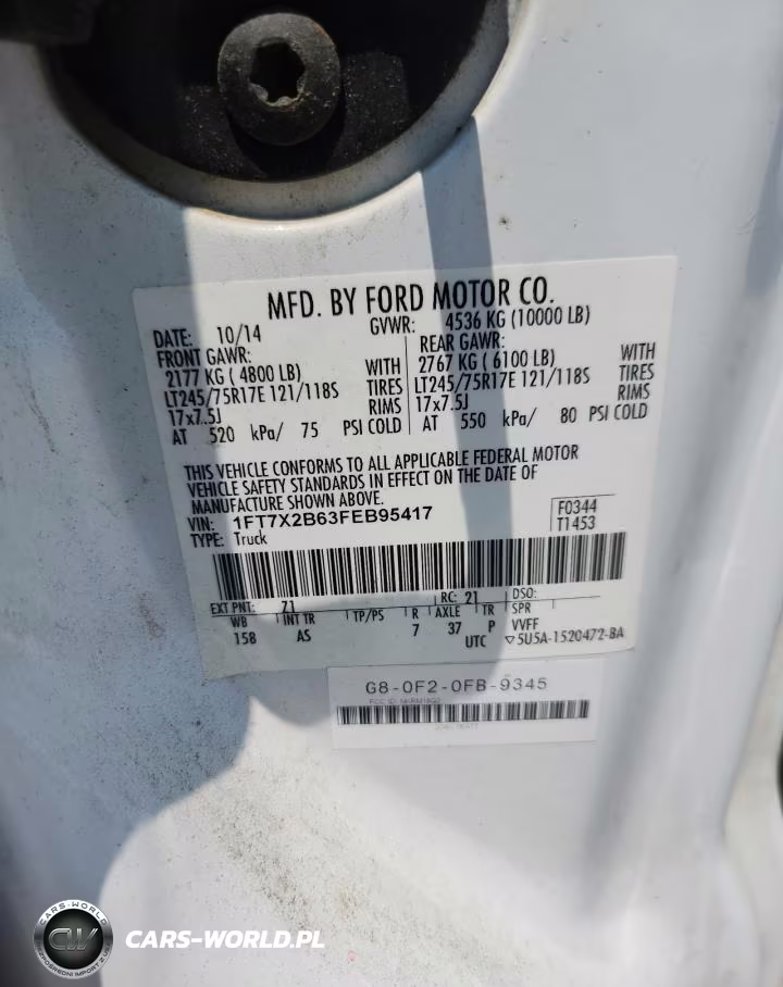 2015 Ford F250 Super Duty VIN:1FT7X2B63FEB95417 - 12