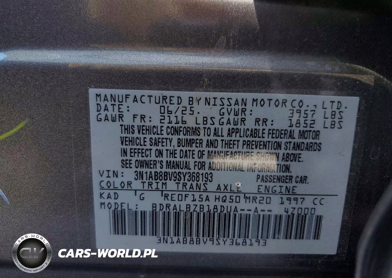 2025 Nissan Sentra S VIN:3N1AB8BV9SY368193 - 13