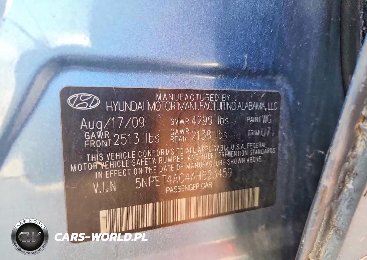 2010 Hyundai Sonata Gls VIN:5NPET4AC4AH623459 - 12