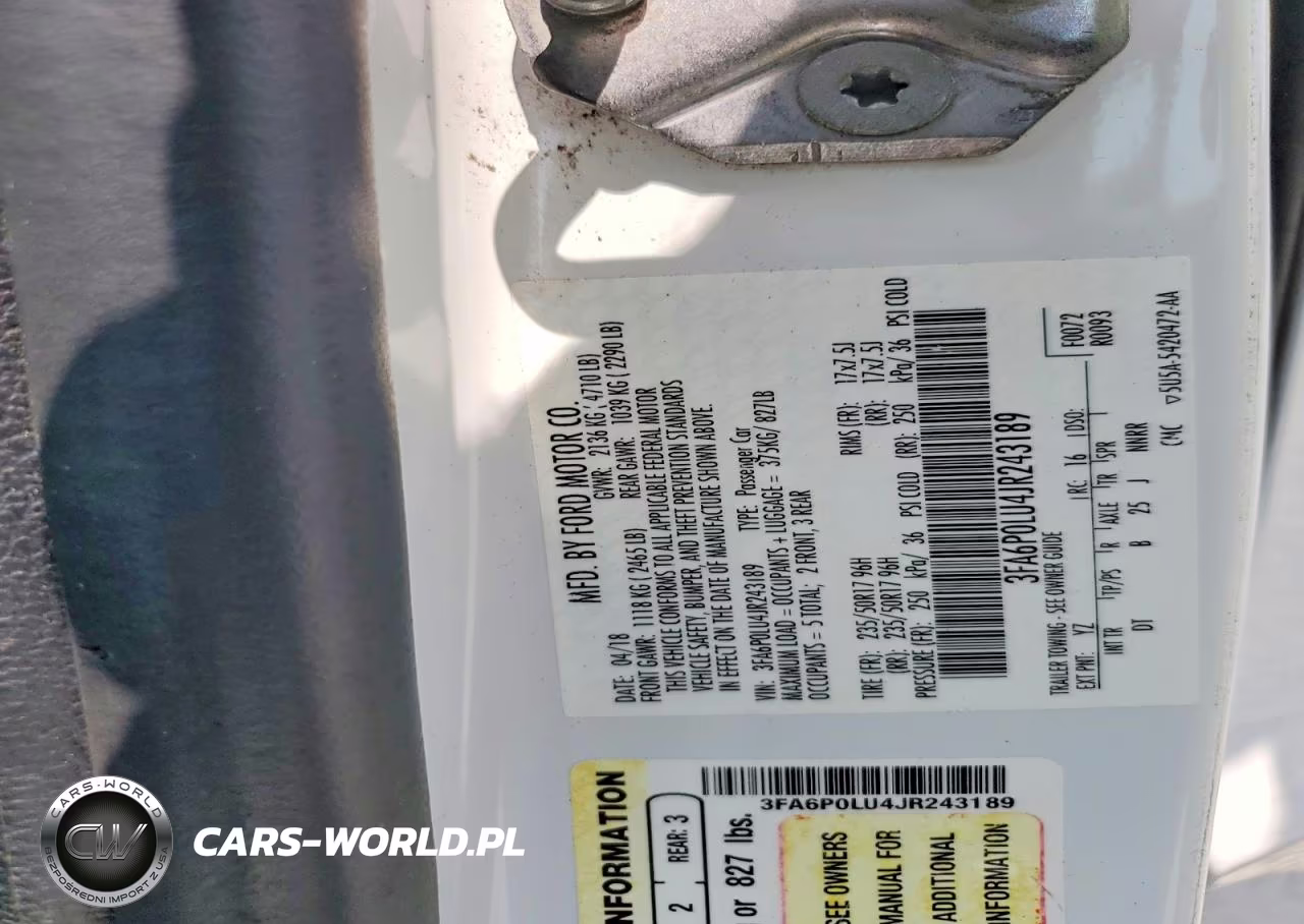 2018 Ford Fusion Se Hybrid VIN:3FA6P0LU4JR243189 - 12