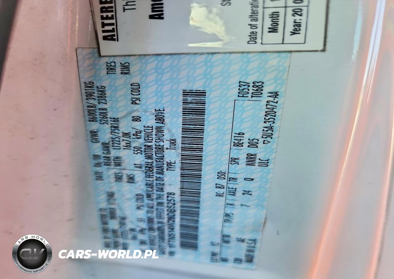 2008 Ford Econoline E150 Van VIN:1FTNS14W28DB52578 - 12