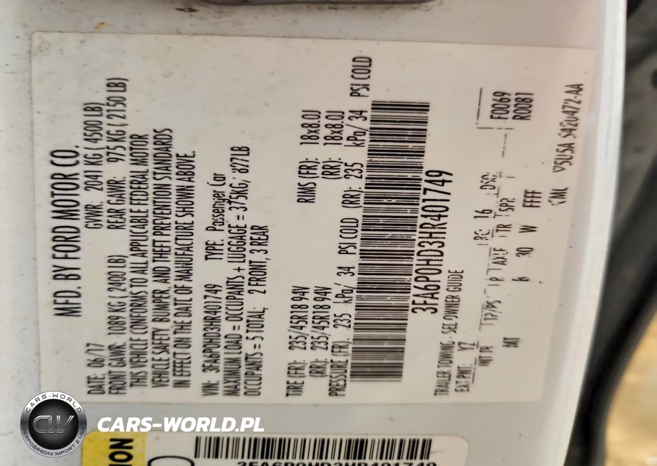 2017 Ford Fusion Se VIN:3FA6P0HD3HR401749 - 12