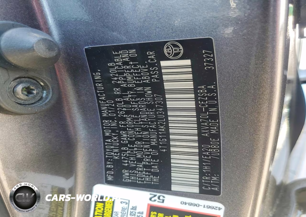 2020 Toyota Camry Se VIN:4T1G11AK2LU347307 - 13