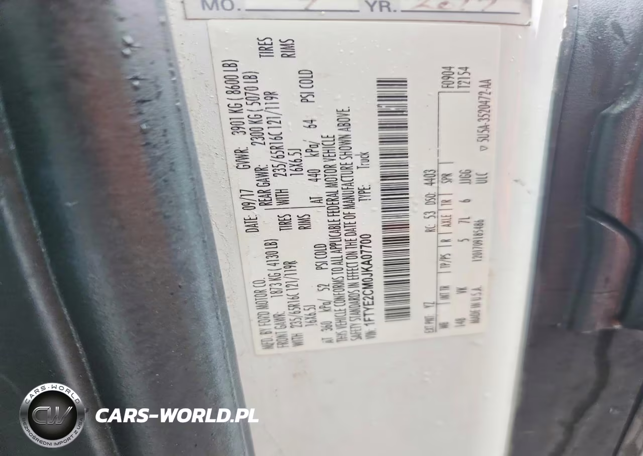 2018 Ford Transit T-150 VIN:1FTYE2CM0JKA07700 - 13