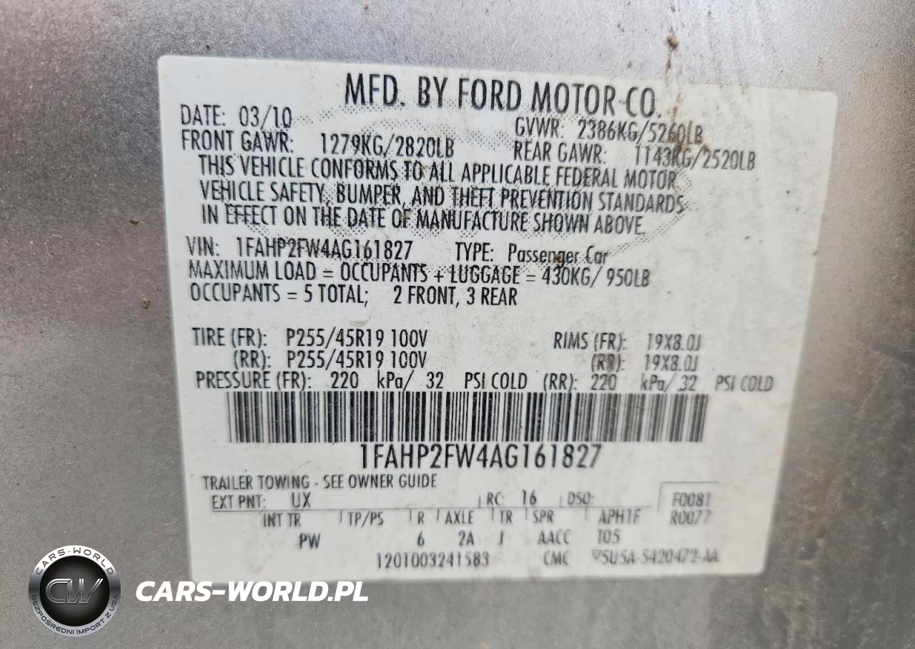 2010 Ford Taurus Limited VIN:1FAHP2FW4AG161827 - 12