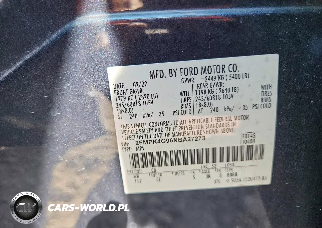 2022 Ford Edge Se VIN:2FMPK4G96NBA27273 - 14