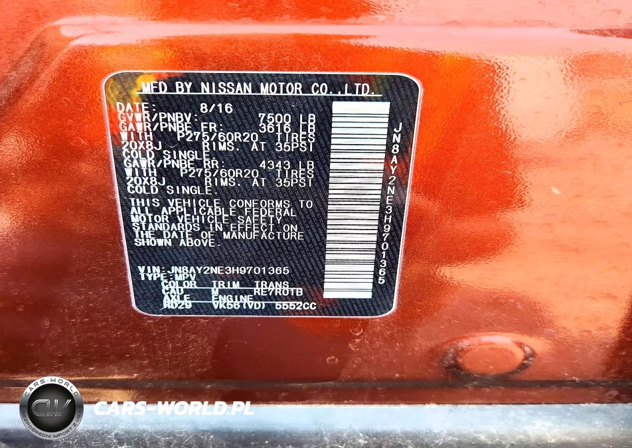 2017 Nissan Armada Platinum VIN:JN8AY2NE3H9701365 - 14