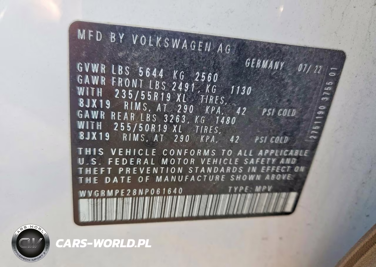 2022 Volkswagen Id.4 Pro VIN:WVGRMPE28NP061640 - 14