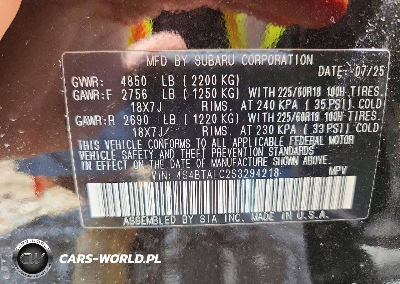 2025 Subaru Outback Onyx Edition VIN:4S4BTALC2S3294218 - 14