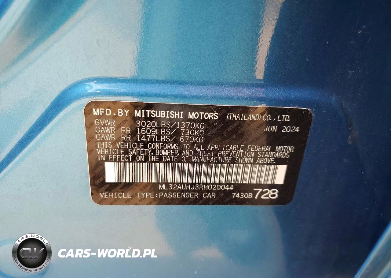 2024 Mitsubishi Mirage Es VIN:ML32AUHJ3RH020044 - 12