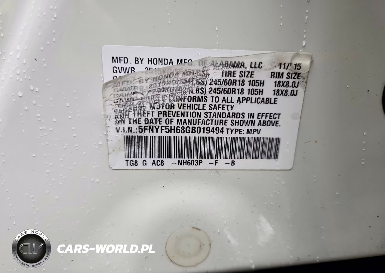 2016 Honda Pilot Exl VIN:5FNYF5H68GB019494 - 13