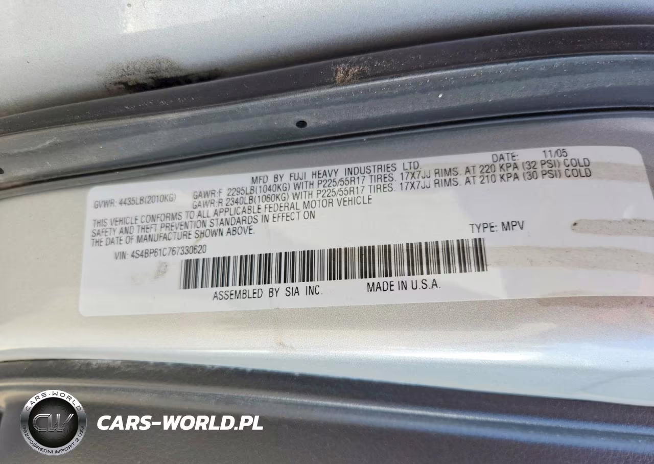 2006 Subaru Legacy Outback 2.5I VIN:4S4BP61C767330620 - 14