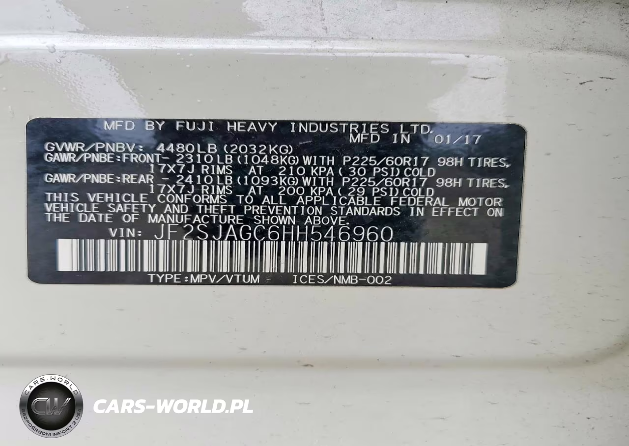 2017 Subaru Forester 2.5I Premium VIN:JF2SJAGC6HH546960 - 14