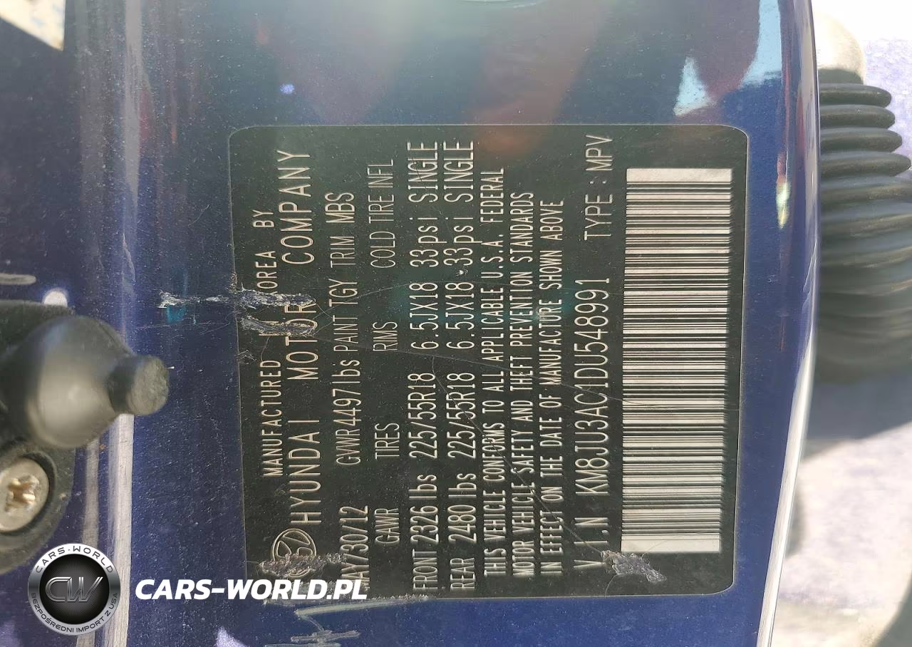 2013 Hyundai Tucson Limited VIN:KM8JU3AC1DU548991 - 12