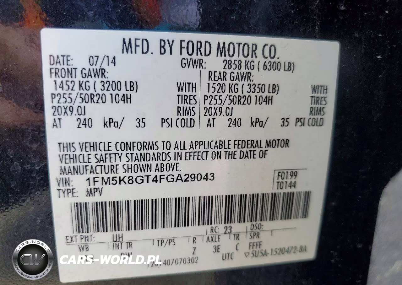 2015 Ford Explorer Sport VIN:1FM5K8GT4FGA29043 - 13
