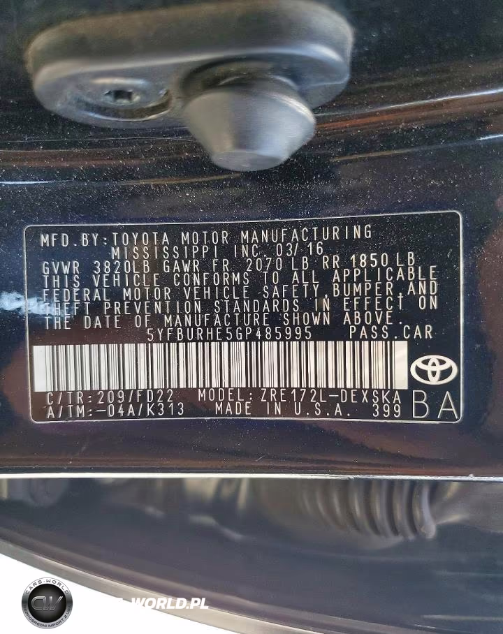 2016 Toyota Corolla S Plus VIN:5YFBURHE5GP485995 - 12