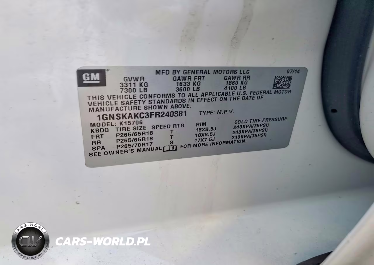 2015 Chevrolet Tahoe K1500 Ls VIN:1GNSKAKC3FR240381 - 14