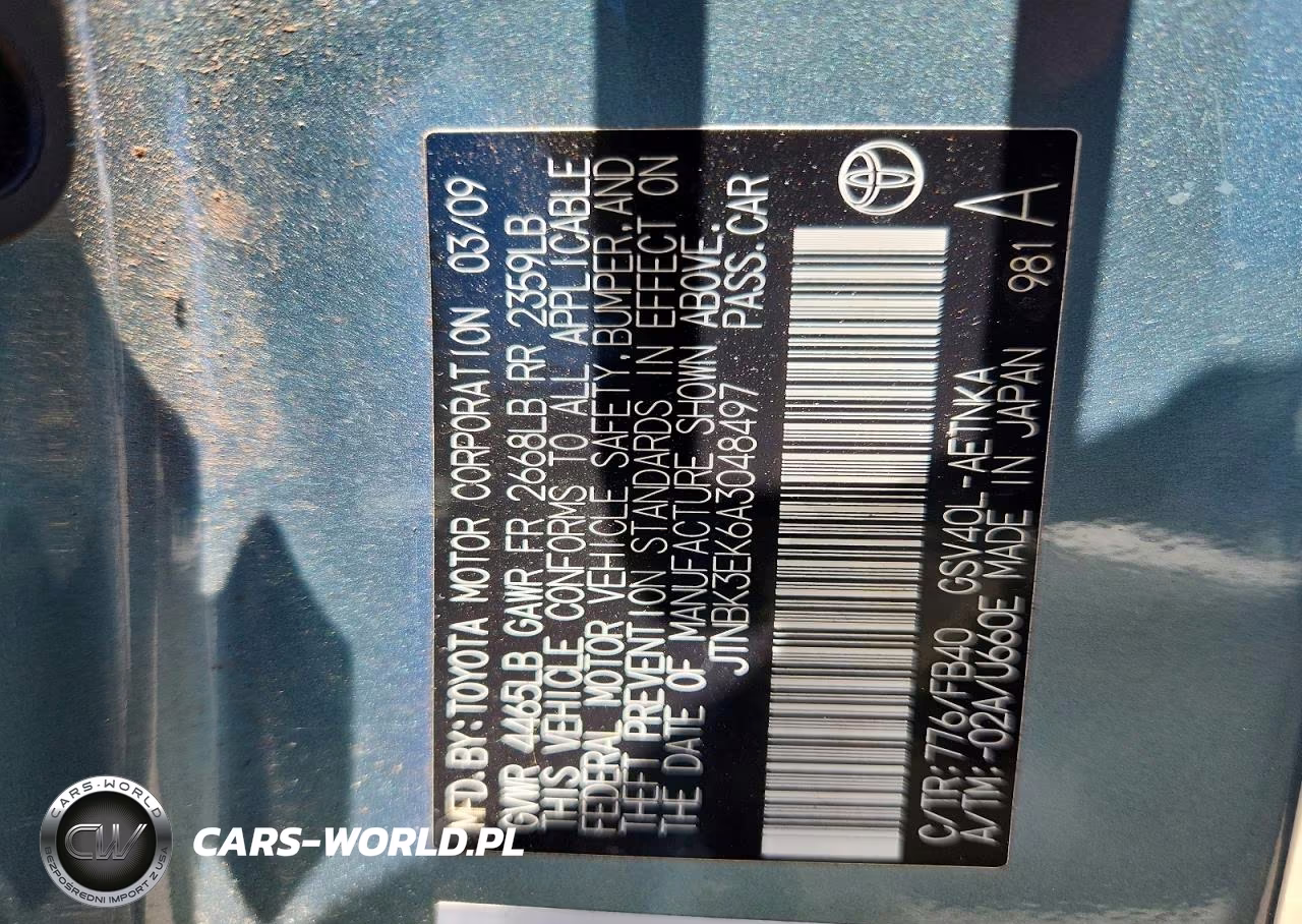 2010 Toyota Camry Le V6 VIN:JTNBK3EK6A3048497 - 12