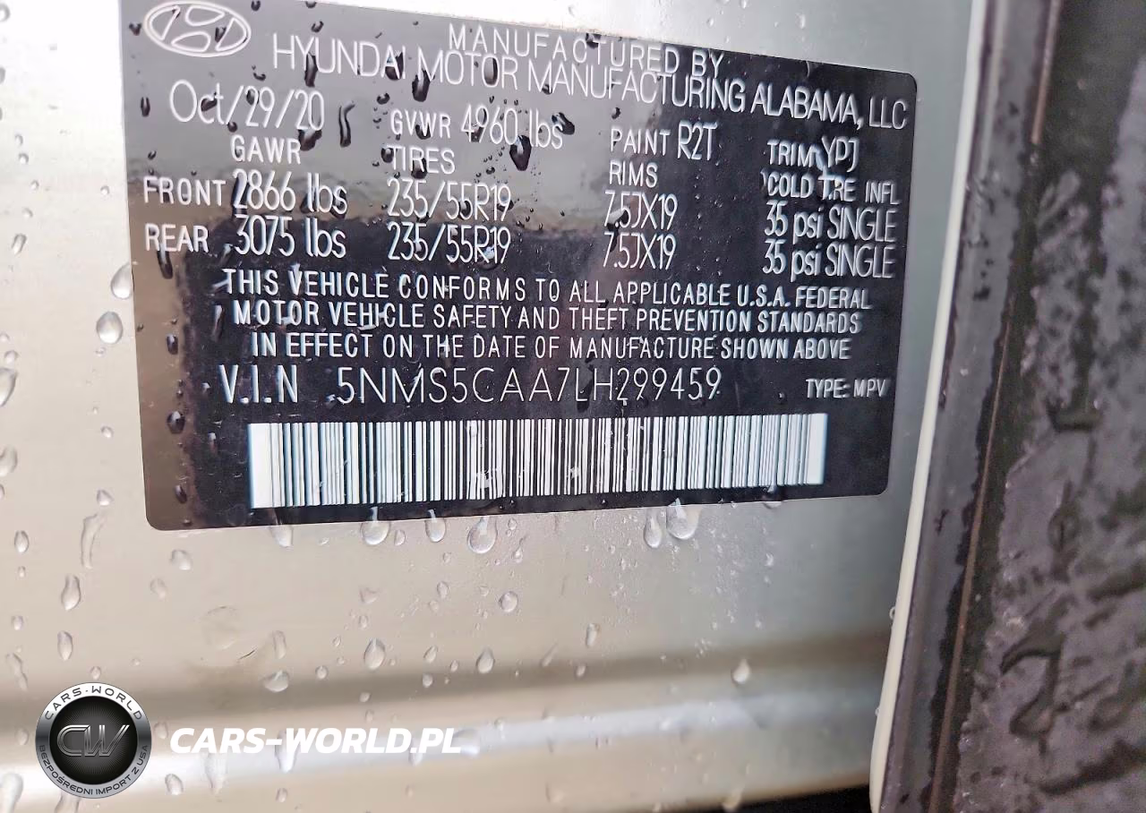 2020 Hyundai Santa Fe Limited 2.0T VIN:5NMS5CAA7LH299459 - 12