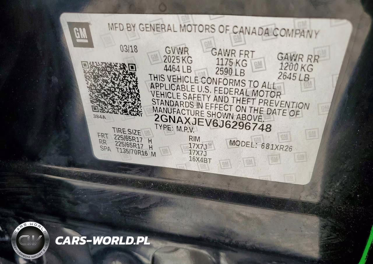 2018 Chevrolet Equinox Lt VIN:2GNAXJEV6J6296748 - 14