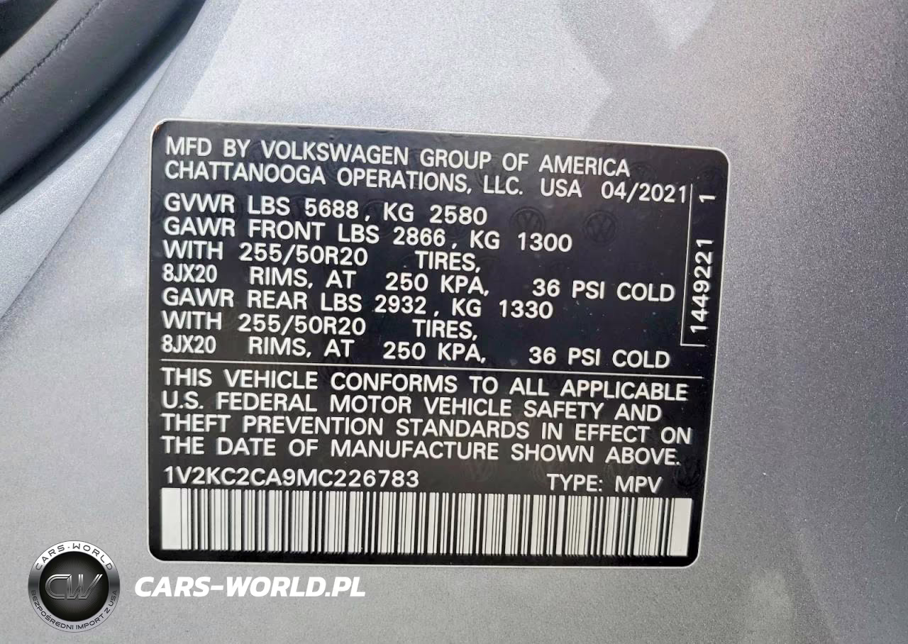 2021 Volkswagen Atlas Cross Sport Se VIN:1V2KC2CA9MC226783 - 13