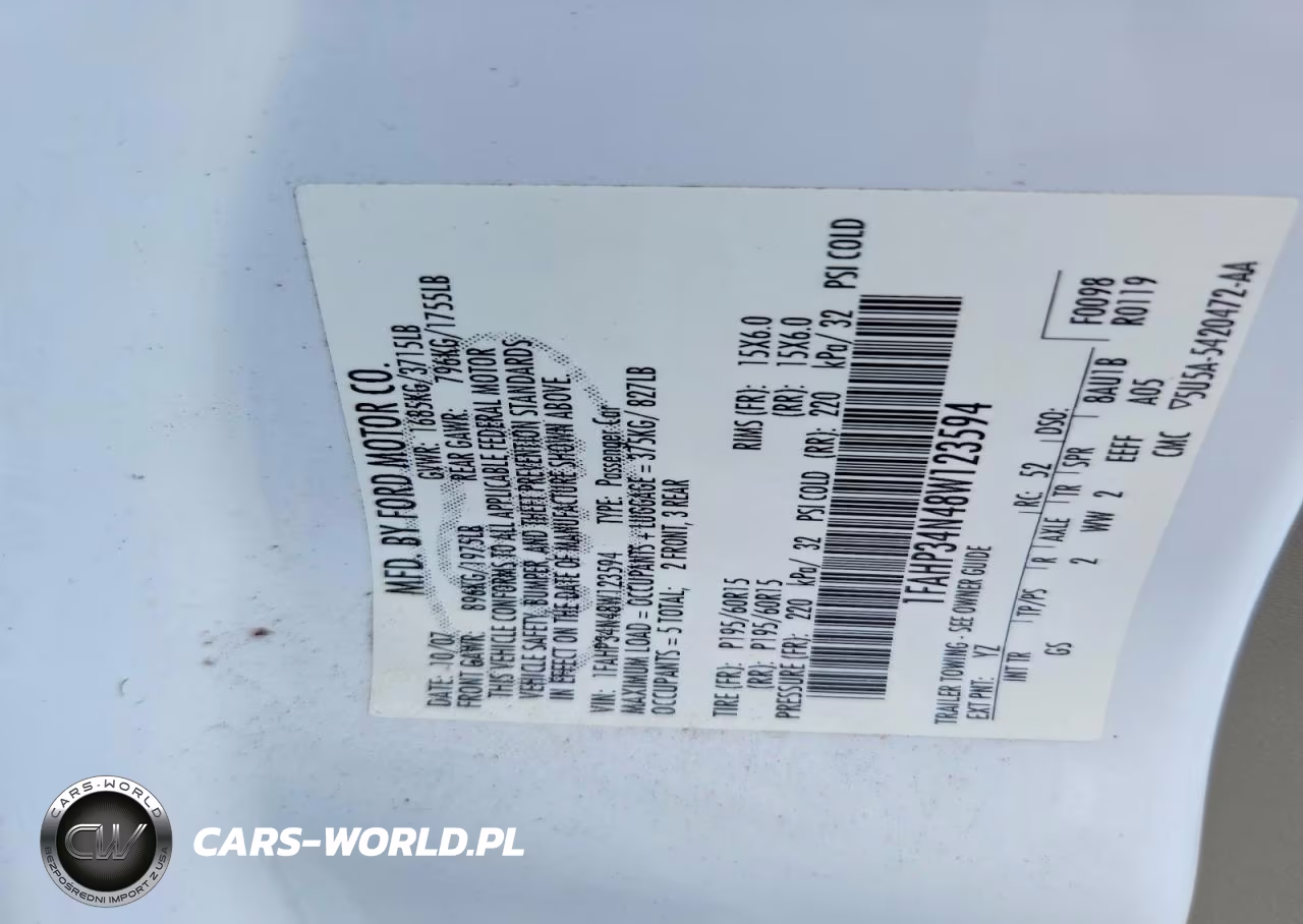 2008 Ford Focus S-Se VIN:1FAHP34N48W123594 - 12
