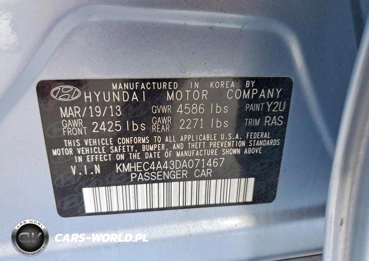 2013 Hyundai Sonata Hybrid VIN:KMHEC4A43DA071467 - 12