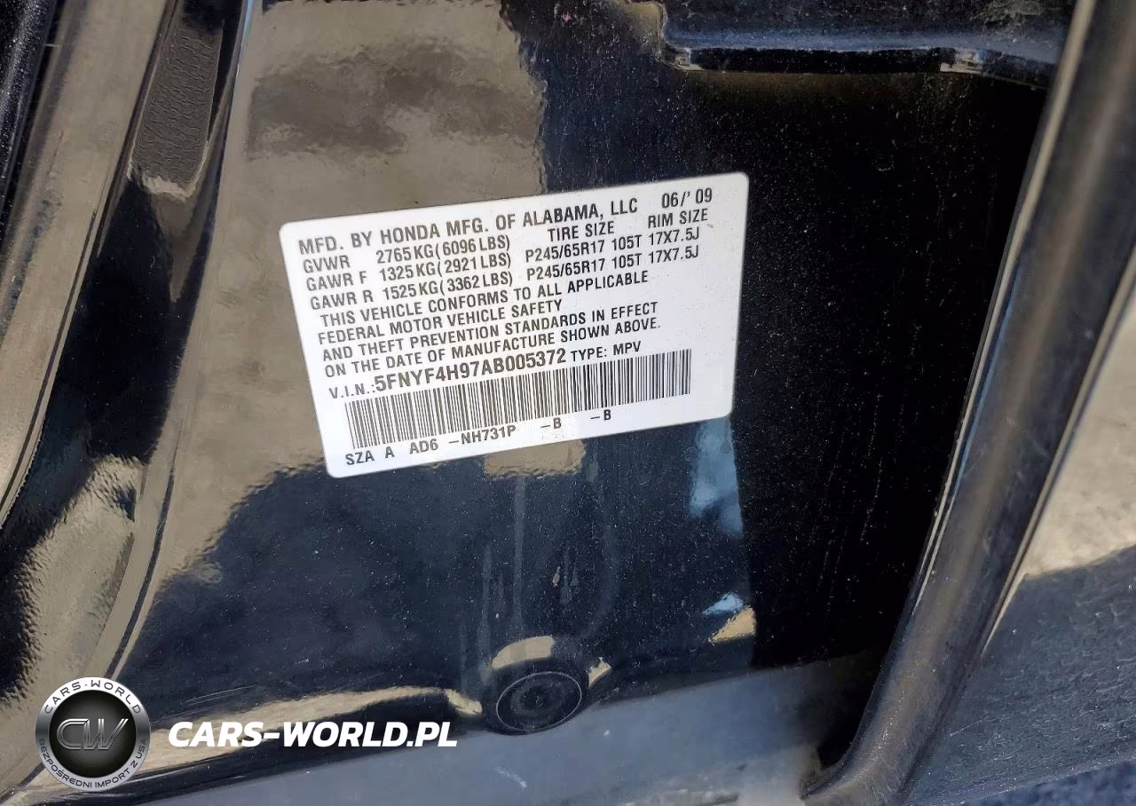2010 Honda Pilot Touring VIN:5FNYF4H97AB005372 - 12