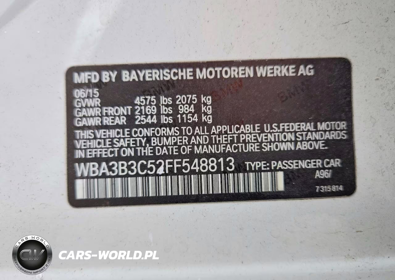 2015 BMW 328 Xi VIN:WBA3B3C52FF548813 - 12
